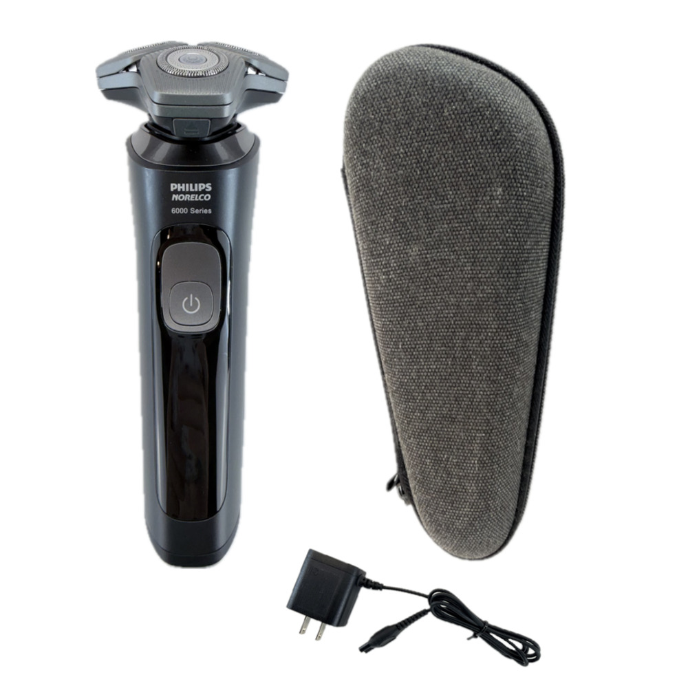 Philips Norelco Shaver 6000 Rechargeable Wet & Dry Charger Travel Case Used